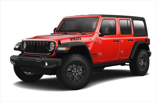 2024 Jeep Wrangler 4-DOOR WILLYS Firecracker Red, Lynnfield, MA